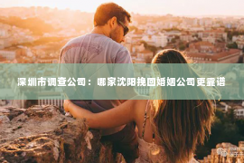 深圳市调查公司：哪家沈阳挽回婚姻公司更靠谱