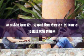 深圳市婚姻调查：分手时挽回她的话：如何用话语重建爱情的桥梁